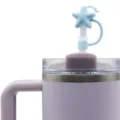 Edelstahl Becher mit süßem blauen Stern Silikon Strohhalm Abdeckung für den täglichen Gebrauch. - Blaue Silikon Stern & Mond 8mm