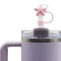Rosa Stern Strohhalmabdeckung und lila Tasse, süßer Silikon Aufsatz für 8-10mm Strohhalme. - Rosa Silikon Stern & Mond 10mm