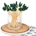 Weihnachtsbaum Bambus Cocktailspießer, dekorative Obst Zahnstocher für Party im 3er Set - 12cm / Einzelner Grüner Weihnachtsbaum / 100 Stück/Packung / Grün