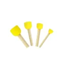 Tampons éponge champignons pour peinture DIY enfants, manches en bois, quatre tailles. - 4 Pièces/Paquet