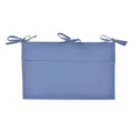 Baby crib bedside hanging organizer with multi pockets and secure ties for diapers toys storage. - European Blue