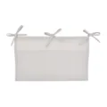 Baby Crib Hanging Organizer Light Grey Double Pocket Nursery Bedside Storage Bag for Toys - Light Gray