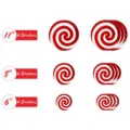 Christmas red white swirl candy stickers decorative wall floor decals 3 sizes 12pcs - EW048