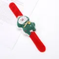 Bracelet slap de Noël pour enfants, adorable bonhomme de neige en peluche flanelle 3D jouet - Grand bracelet slap Bonhomme de neige
