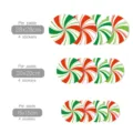 Christmas candy wall stickers peel and stick removable decals for holiday decor - EW078