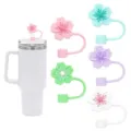 Silicone flower straw covers set 10mm reusable straw tips cap dust proof cute tumbler accessories - Individual Packaging / Pack of 5 As Pictured