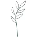 Detailopname van groene draadplantsteun, bladvormig tuintralie voor klimmende kamerplanten. - Nieuwe stijl bladeren / 32*11cm / Groen