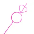 Pink novelty ring shaped plastic drinking straw for bachelorette party and wedding celebration. - Large Diamond / Rose Pink
