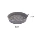 Grey silicone car cup coaster with dazzling rhinestones, non-slip honeycomb bottom, 8cm diameter. - Gray