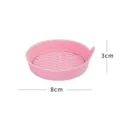 Pink rhinestone car cup holder coaster anti-slip silicone auto drink insert mat 8cm - Pink