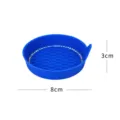 Blue silicone car coaster with sparkling rhinestones and anti-slip honeycomb base design 8cm - Blue