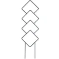 Zwarte metalen plantenrek met ruitvormig gestapeld design klimsteun voor potplanten - Ruitjespatroon / 34*10cm / Zwart