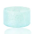 Silicone tumbler boot detailed view, glitter light blue protective sleeve for 20-40oz cups. - Blue