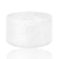 Detail view of the sparkling white silicone tumbler boot, showing its glittery surface texture. - Silver