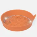 Orange car silicone non-slip coaster with dazzling rhinestones cup holder mat - Orange