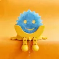 Sponge Holder Variant, Cute Smiley Sponge with Yellow Drain Stand for Kitchen Sink - L / Yellow