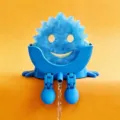 Cute cartoon handwashing sponge holder with drainage design for kitchen and bathroom sink use. - L / Blue