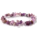 Pulsera elástica artesanal de piedras de amatista púrpura natural para damas chic - Jade Púrpura Natural