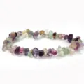 Brazalete elástico variante con piedras naturales tamboreadas de colores mixtos - Fluorita Natural