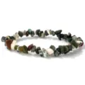 Pulsera elástica hecha a mano con virutas de piedras naturales de varios colores - Ágata india natural