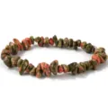 Pulsera elástica de cuentas de piedra unaquita natural e irregular para mujer y moda - Unakita Natural