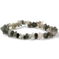 Pulsera elástica de cuentas de piedra triturada de cuarzo rutilado verde natural - Prehnita Natural