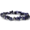 Pulsera elástica de cuentas de piedra de sodalita azul natural irregular para combinar - Piedra de Veta Azul