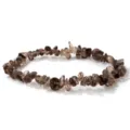 Pulsera elástica de cuentas de trozos de cristal de cuarzo ahumado natural crudo - Labradorita Gris Natural