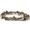 Pulsera elástica de cuentas de piedra natural de jaspe dalmata para apilar a diario. - Piedra natural dálmata