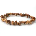 Pulsera elástica de chips de piedra natural marrón para un look artesanal - Jaspe Paisaje
