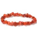 Pulsera elástica de chips de piedra natural de cornalina roja para mujeres - Jaspe rojo natural