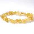 Pulsera elástica de cuentas de cuentas de piedra amarilla natural para combinar. - Citrino Natural