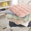 Thickened plush chair cushion soft faux fur seat pad for office student home winter comfort use - Combined Display / Multicolor