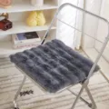 Grey thick plush chair cushion cozy bubble fleece seat pad for office home student comfort - Square / Dark Gray