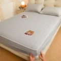 Lenzuolo con angoli trapuntato in cotone grigio con ricamo di orsetto, coprimaterasso. - Dottor orso - Grigio moda