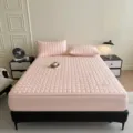 Rosa gestepptes Bettlaken-Set, 100% Baumwoll-Matratzenschoner für gemütliches Schlafzimmer. - Cloud Soft - Rosa / 90*190CM