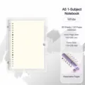 Cuaderno de anillas recargable A5, cubierta blanca transparente con 120 paginas memo. - Paquete de 1 - Versión gruesa / Blanco