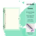 Cuaderno de hojas sueltas A5 verde 60 hojas 120 paginas recargable agenda diario - Paquete de 1 - Versión gruesa / Verde