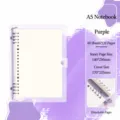 Cuaderno de anillas morado A5 con 120 páginas, álbum de colección de sellos de viaje. - Paquete de 1 - Versión gruesa / Púrpura