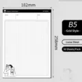 Cuaderno de cuadrícula B5 50 hojas Papel de escritura para estudiantes Papelería - B5 / Blanco Grande Cuadrícula (100 Páginas)