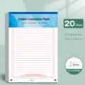 Engels schrijfblok notitiepapier, A4 dubbelzijdig dik papier, 20 vellen examenset. - 20 Stuks/Pak / Oefenpapier voor Engelse composities [Stijl postdoctoraal examen]