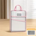 Pink L-shaped file document bag with handle, 3-layer mesh storage bag, 32x24x4cm. - 32*24*4cm / Pink