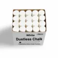 Large white marking chalk sticks for wood and steel, 20 pieces per box, durable school writing. - White