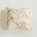 Bohemian tufted throw pillow cover with tassels, neutral boho cushion case for sofa bed. - Sani Square Style