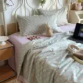 Bloemen 100% katoen zomer beddengoed set vierdelige zoete stijl slaapkamer decoratie. - Donkere knopendroom