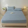 Blau-weiß kariertes Baumwoll-Spannbettlaken Variante, weiches und gemütliches Bettwäsche-Set. - Klassisches Nova-Karo / 90*190CM