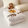 Summer air conditioning quilt for kids students, cute cartoon bear embroidered thin blanket - Cake Bear / 150x200cm Single Summer Quilt