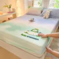 Soft cotton fitted sheet with gradient pastel color cute snowman tufted design for bedroom - Starry Field Snowman