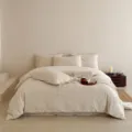 Cotton linen embossed jacquard bedding set, soft breathable four-piece set for bedroom. - Floral Dreams / 1.2m Flat Sheet 3-Piece Set