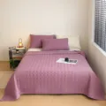 Juego de colcha acolchada de algodón morado con elegante patrón circular para dormitorio acogedor. - Juego de colcha de 3 piezas: 200*230 cm + 2 fundas de almohada 48*74 cm / Profiterol de nube - Morado taro
